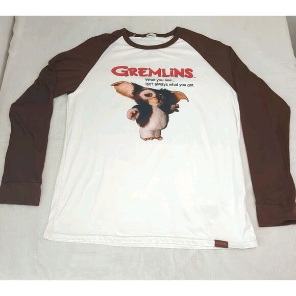Gremlins T-shirt Women’s Large Ragland Long Sleeve Movie Sci-fi - Picture 1 of 9